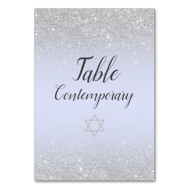 Tarjeta De Mesa Moda purpurina de plata escritura lavender Bat Mit (Anverso)