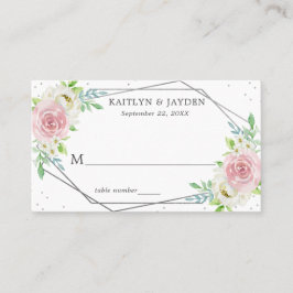 Tarjeta De Mesa Moda Relieve metalizado plateado geométrico Boda f