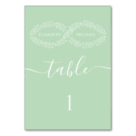 Tarjeta De Mesa Moda romántica botánica de neo-mint infinito elega