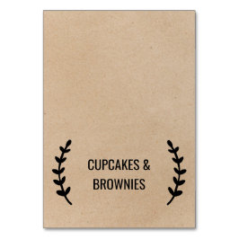 Tarjeta De Mesa Moda Rústica Faux Kraft Caligrafía Cartas de carpa