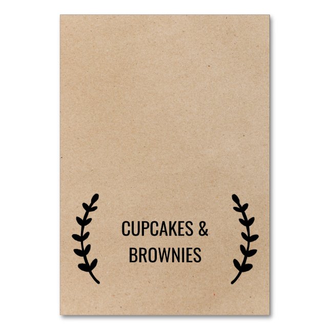 Tarjeta De Mesa Moda Rústica Faux Kraft Caligrafía Cartas de carpa (Anverso)