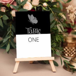 Tarjeta De Mesa Moda Tipografía Minimalista Boda mariposa
