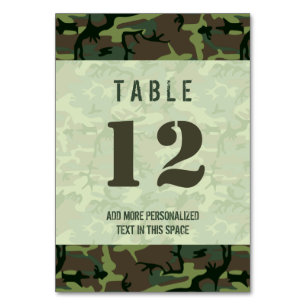 Tarjeta De Mesa Modelo verde de Brown Camo del camuflaje