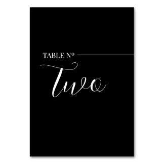 Tarjeta De Mesa  Modern Black and White Table Numb
