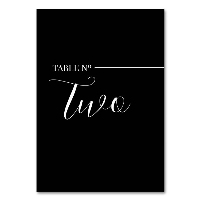 Tarjeta De Mesa  Modern Black and White Table Numb (Reverso)