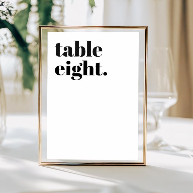 Tarjeta De Mesa Modern Black & White Bold Typography  Wedding (Subido por el creador)