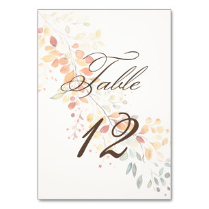 Tarjeta De Mesa Modern Boho Watercolor Autumn Boda