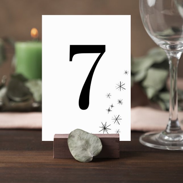 Tarjeta De Mesa Modern Celestial Minimalist Wedding Table Number (Subido por el creador)