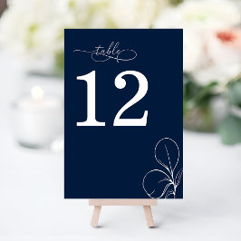Tarjeta De Mesa Modern Chic Navy Blue Wedding