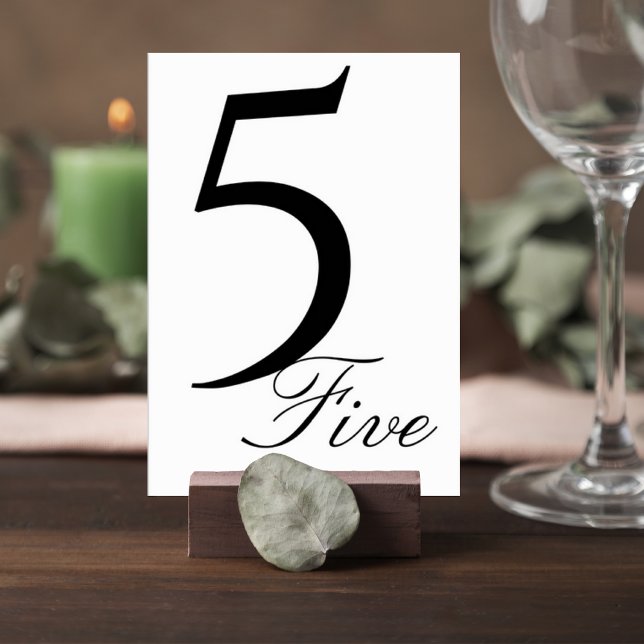 Tarjeta De Mesa Modern Elegant Wedding Table Number Card (Subido por el creador)