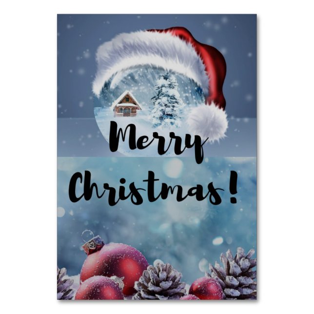 Tarjeta De Mesa Modern funny cute Christmas reindeer      (Anverso)