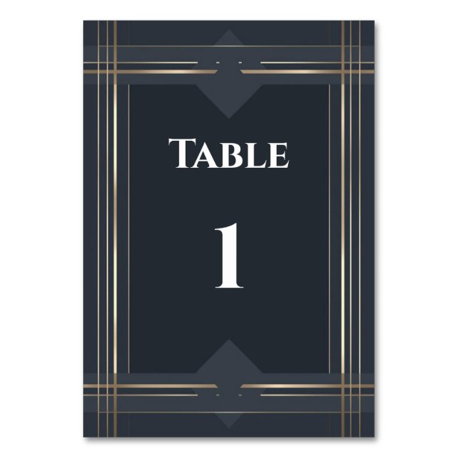 Tarjeta De Mesa Modern Geometric Table Number –Wedding & Event (Anverso)