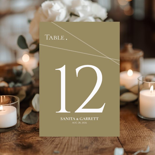 Tarjeta De Mesa Modern Intersecting Lines  (Modern Table Number Design)