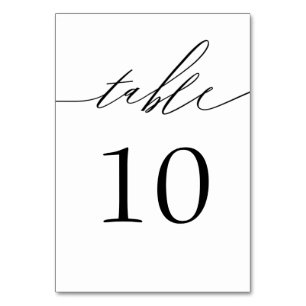 Tarjeta De Mesa Modern minimal black and white table number