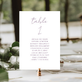 Tarjeta De Mesa Modern Minimal Mauve Script Wedding