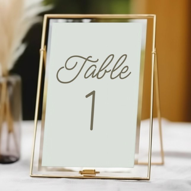 Tarjeta De Mesa Modern Minimal Minimalist Green Wedding (Subido por el creador)