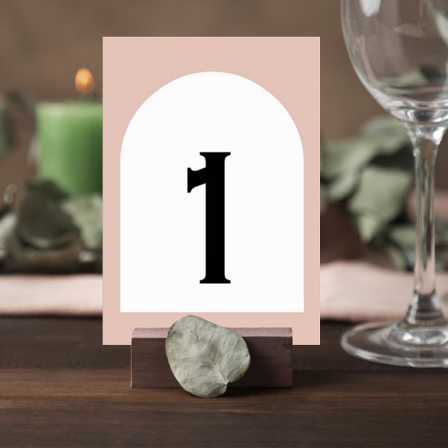 Tarjeta De Mesa Modern Neutral Wedding Table Numbers (Subido por el creador)