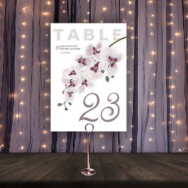 Tarjeta De Mesa Modern Orchid Charm Wedding Table Number Card