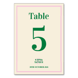 Tarjeta De Mesa Modern Retro Striped  Wedding Information 