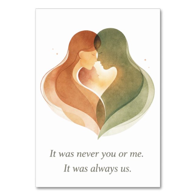 Tarjeta De Mesa Modern Romantic Couple Illustration (Anverso)