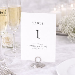Tarjeta De Mesa Modern Serif Editorial Wedding Table Number Card