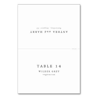 Tarjeta De Mesa Modern Serif Wedding Place Cards With Meal Choice
