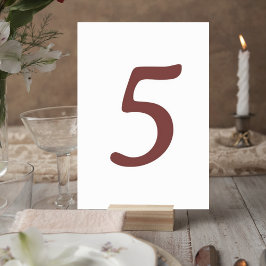 Tarjeta De Mesa Modern Terracotta Number Table Card