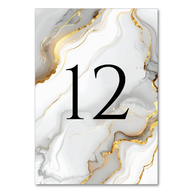 Tarjeta De Mesa Modern Wedding Table Numbers (1–20) (Anverso)