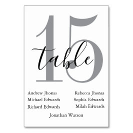 Tarjeta De Mesa Modern  White Daytime Wedding Table Seating Chart