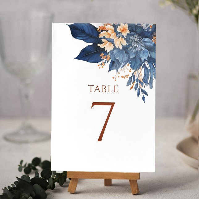 Tarjeta De Mesa Moderna acuarela Boda Botánica Elegante (Modern Watercolor Botanical Elegant Wedding Table Number)