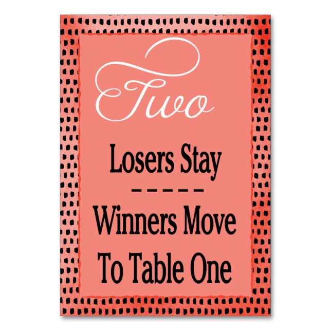Tarjeta De Mesa Moderna acuarela Cherry Red Bunco Table Card #2 (Anverso)