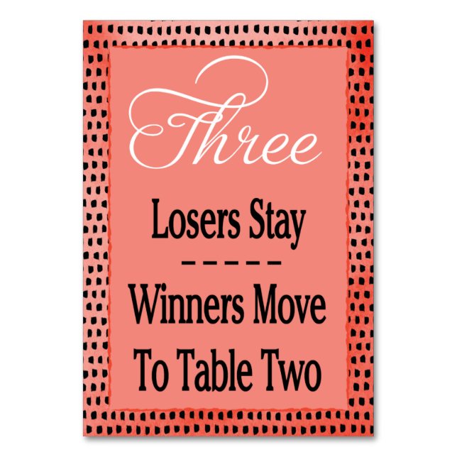 Tarjeta De Mesa Moderna acuarela Cherry Red Bunco Table Card #3 (Anverso)