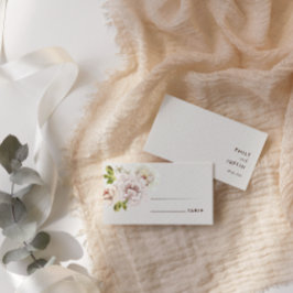 Tarjeta De Mesa Moderna acuarela floral marfil-crema Boda
