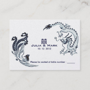 Tarjeta de mesa moderna de Dragon-Phoenix Chinese