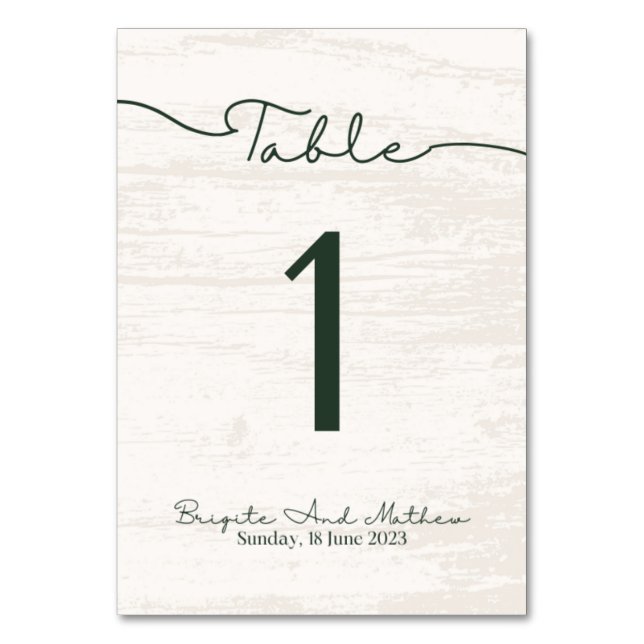 Tarjeta de mesa moderna de madera (Anverso)