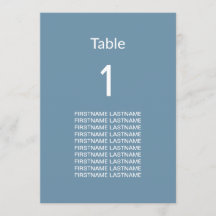 Tarjeta de mesa moderna de nombres de invitados az
