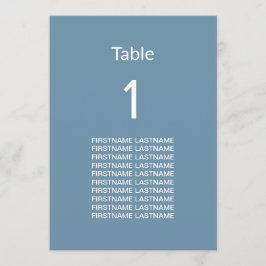 Tarjeta de mesa moderna de nombres de invitados az