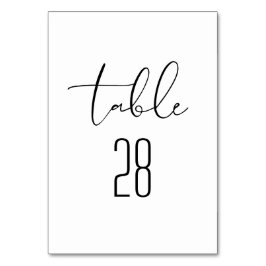 Tarjeta De Mesa Moderna mesa Boda elegante en blanco y negro