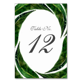 Tarjeta De Mesa Moderna negrita Boda de hojas tropicales | Oscuro