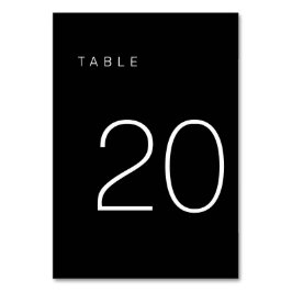 Tarjeta De Mesa Moderna tabla Minimalista en blanco y negro número