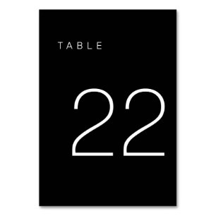 Tarjeta De Mesa Moderna tabla Minimalista en blanco y negro número