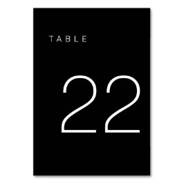 Tarjeta De Mesa Moderna tabla Minimalista en blanco y negro número