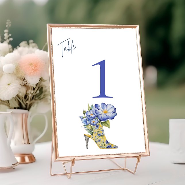 Tarjeta De Mesa Moderna y elegante Chinoiserie floral de tacón alt (Subido por el creador)