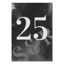 Tarjeta De Mesa Moderno Arte Gris Gran Monograma Negrita Boda Simp