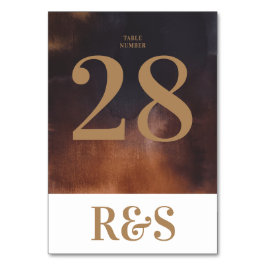 Tarjeta De Mesa Moderno arte Rusty Gran Monograma Negrita Boda sim