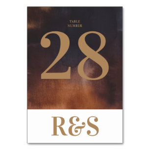 Tarjeta De Mesa Moderno arte Rusty Gran Monograma Negrita Boda sim