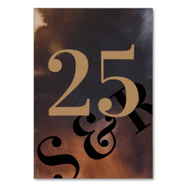 Tarjeta De Mesa Moderno arte Rusty Gran Monograma Negrita Boda sim