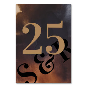 Tarjeta De Mesa Moderno arte Rusty Gran Monograma Negrita Boda sim