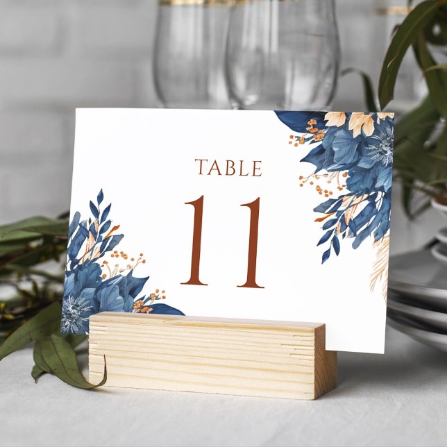 Tarjeta De Mesa Moderno Boda Botánico Floral Elegante (Modern Elegant Floral Botanical Wedding Table Number)