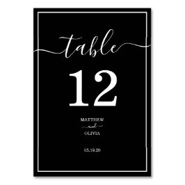 Tarjeta De Mesa Moderno Boda de caligrafía elegante